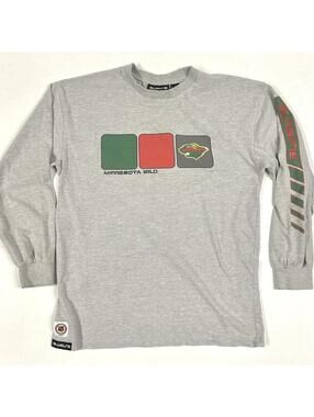 NHL Minnesota Wild Long Sleeve Shirt Men’s Size L Hockey Blue Line Brand
